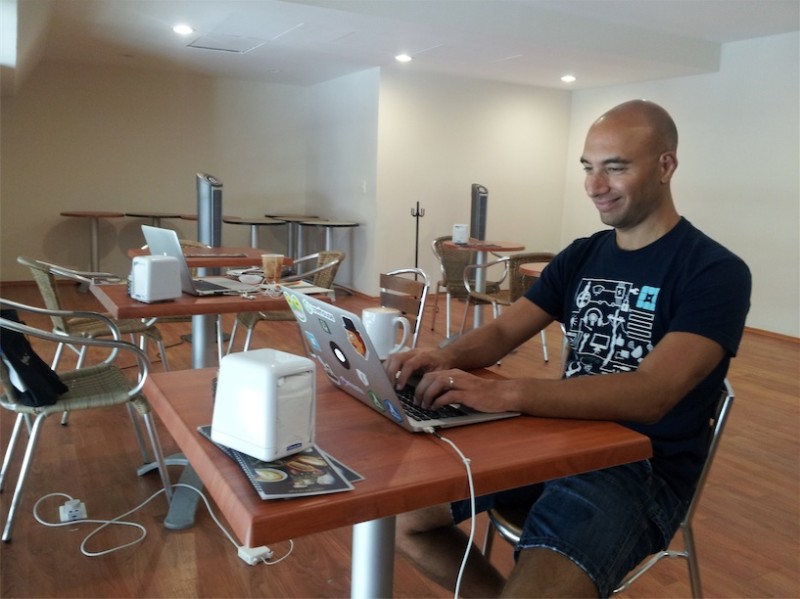 Working at Ah Cacao in Playa del Carmen