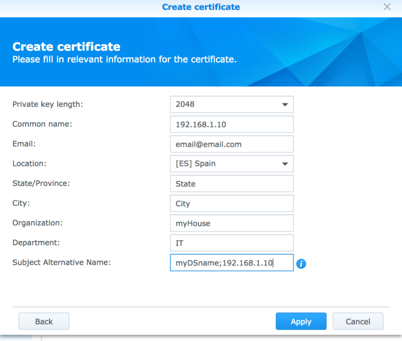 No server certificate method. Synology ключ. Синолоджи демо. SSL Synology. Subject alternative name в сертификате.