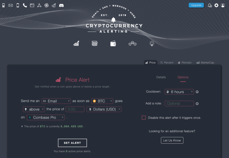 get price alerts for crypto