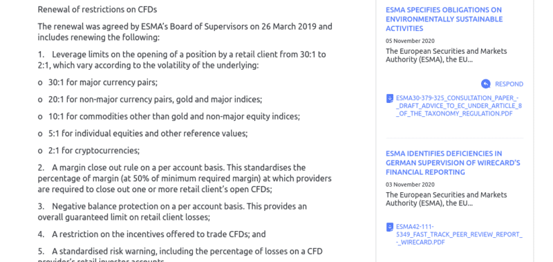 leverage limits ESMA
