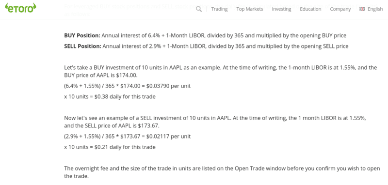 What are overnight financing fees