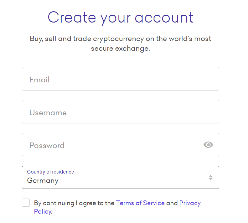 open an account at Kraken to buy Bitcoin