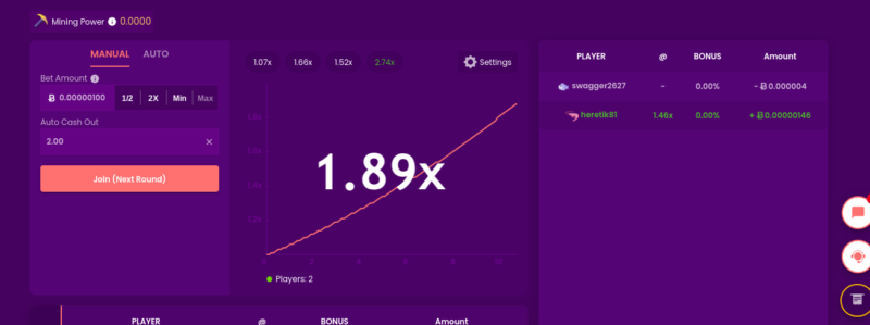 BITCOIN CRASH BETTING GAME