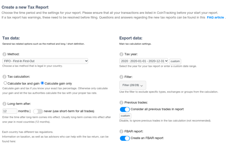 cointracking tax report