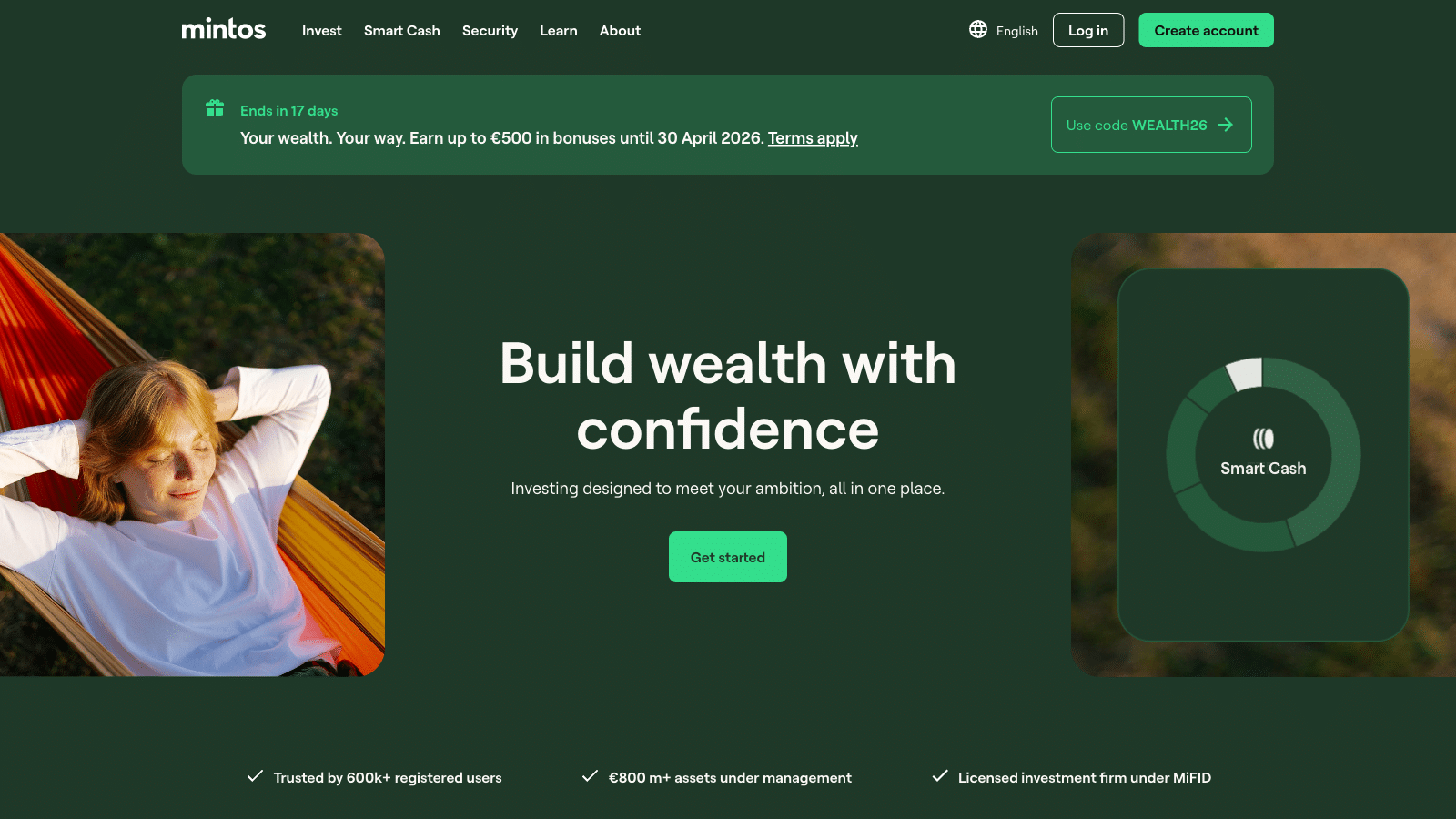 Mintos platform homepage