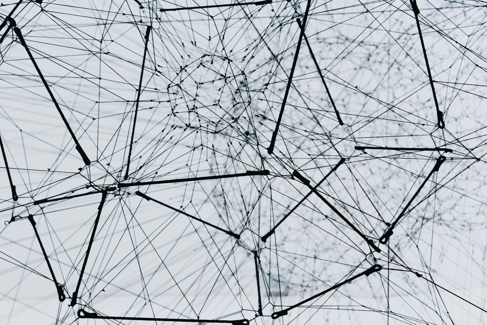 Network of interconnected nodes representing web data extraction