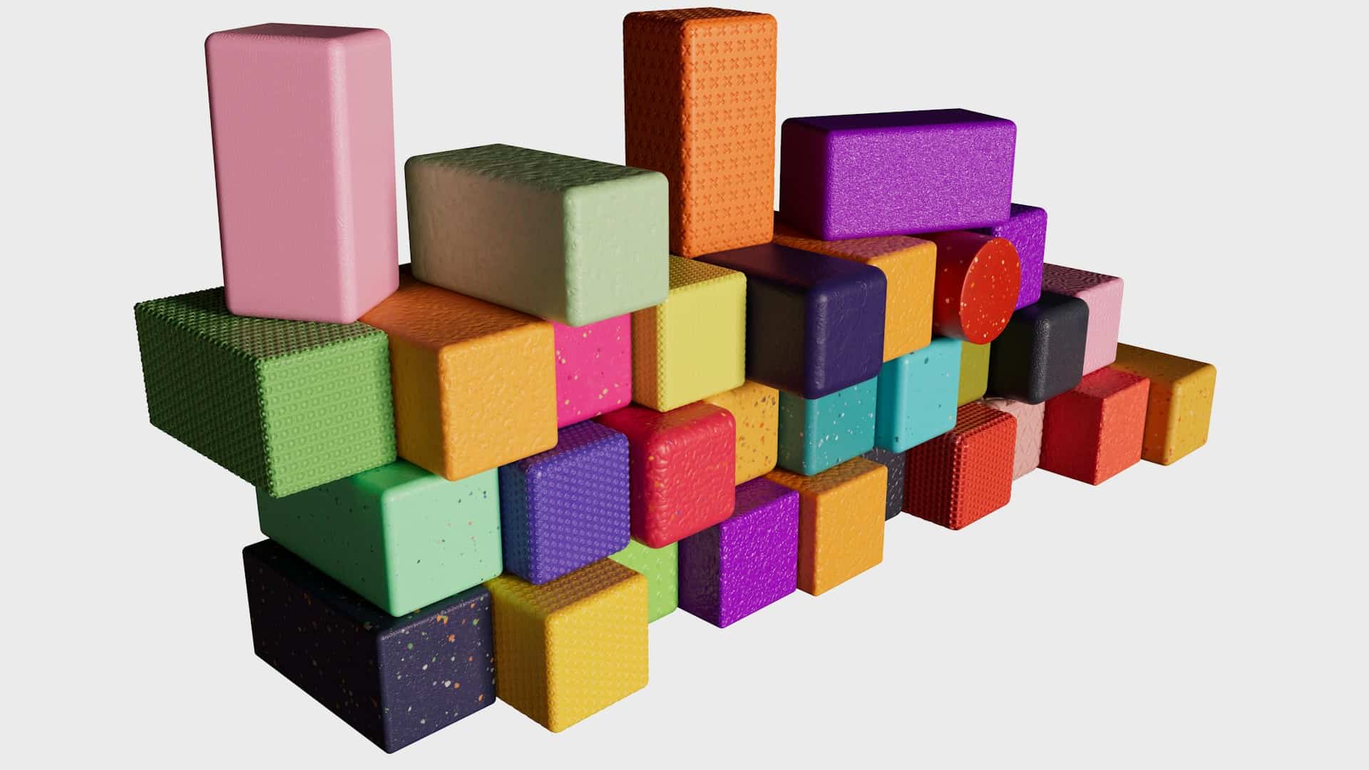 Stacked colored blocks representing modular components