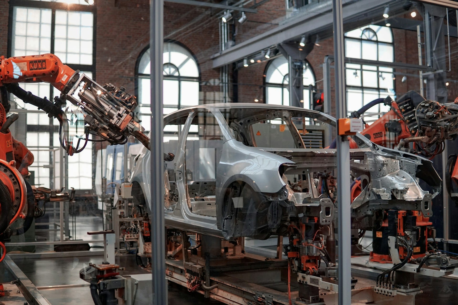 Automated assembly line at a factory