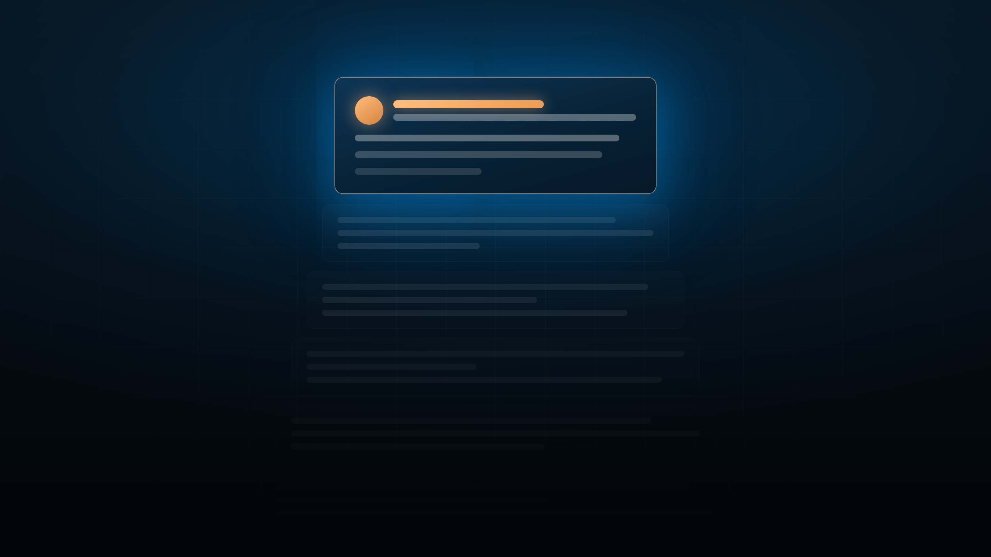 A single brightly lit profile card above a stack of progressively darker, unseen ones