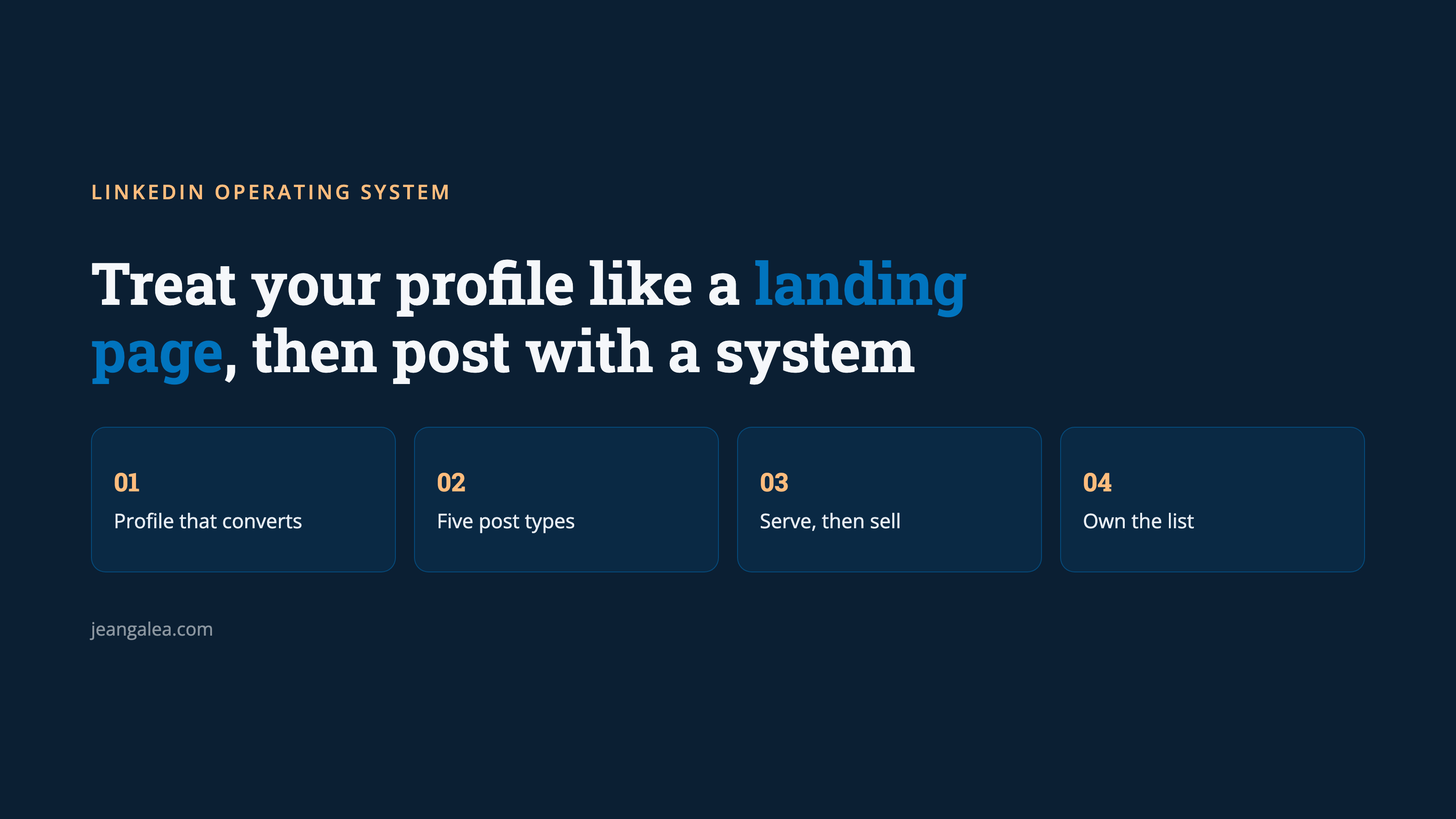 LinkedIn operating system: treat your profile like a landing page, then post with a system